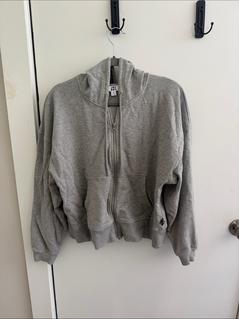 JoyLab Light Gray Full-Zip Hooded Sweatshirt